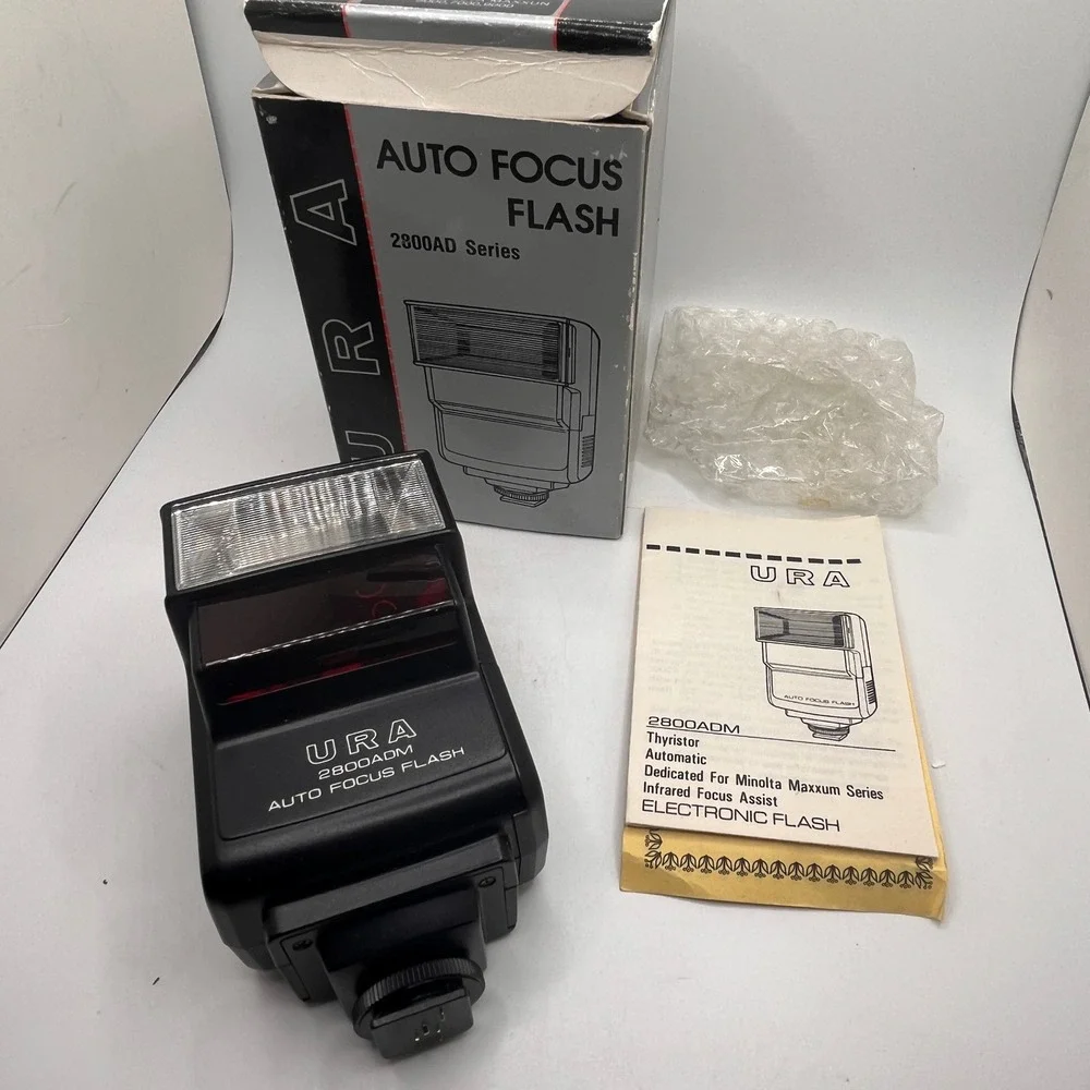 URA 2800ADM Auto Focus Flash 2800AD Series For Minolta Maxxum W/ Box Manual